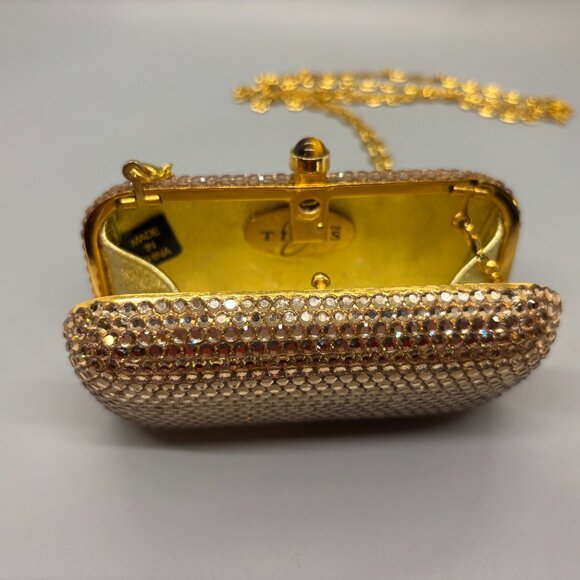 NWT J Tiras Gold Crystal Crossbody Purse/clutch - Picture 6 of 10